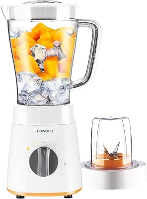 Mélangeur kenwood 500w 1,5l avec broyeur multifonction (broyeur/hachoir), fonction de broyage de glace