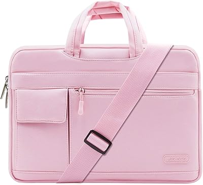 Sac à bandoulière pour ordinateur portable mosiso, en polyester, facile à utiliser, rose