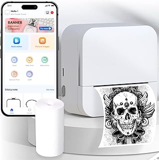 Imprimante d'étiquettes mhow - mini imprimante photo thermique sans encre bluetooth compatible