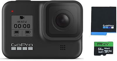 Caméra d'action gopro hero8 noire étanche avec écran tactile, vidéo 4k ultra hd
