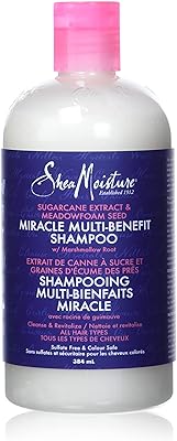 Shampooing sans silicone shea moisture pour cheveux secs, extrait de canne à sucre