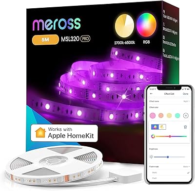 Bande lumineuse led merus de 5 m compatible avec apple