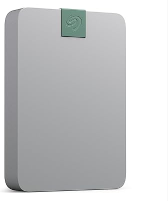 Disque dur externe seagate ultra touch 5 to, gris galet, matériau recyclé post-consommation