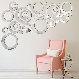 Autocollant de miroir mural amovible en acrylique pour la décoration du salon