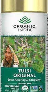 Inde biologique, thé en vrac tulsi, basilic sacré, original, sans caféine, 3,5 oz (100 g). Votre marketplace de proximité digitale : Diaytar