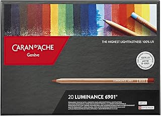 Ensemble de crayons de couleur luminance de matériaux d'art créatifs par caran d'ache