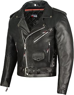 Blouson de motard en cuir de buffle naturel de qualité supérieure pour hommes