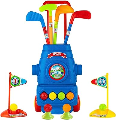 Ensemble de clubs de golf nc pour enfants avec roues, 4 clubs