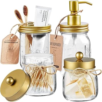 Ensemble d'accessoires de salle de bain u-home mason (paquet de 4) - distributeur