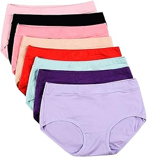 Culottes taille mi-haute en coton extensible pour femme, 8 pièces, couleurs assorties