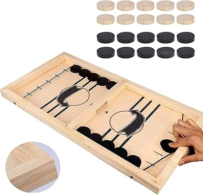 Jeu de rondelle à levier rapide mobok, jeu de hockey en bois, jeu