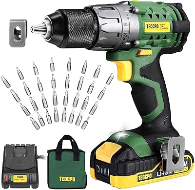 Perceuse sans fil tcpo 20 v, tournevis électrique avec 530 pouces, mandrin métallique