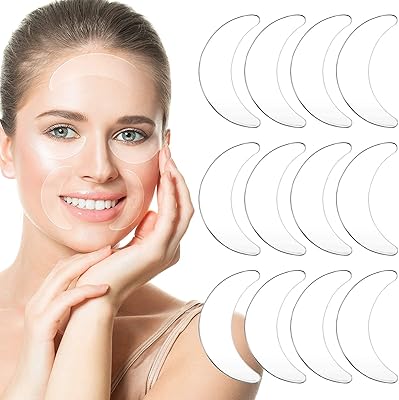 12 pièces coussinets anti-rides en silicone sous les yeux, masques de traitement anti-âge