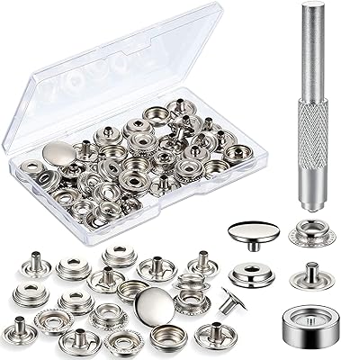 Ensemble de fermetures à pression delfino, boutons-pression pour vêtements avec 2 outils