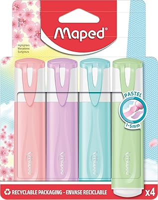 Marqueurs pastel maped - couleurs assorties (paquet de 4)