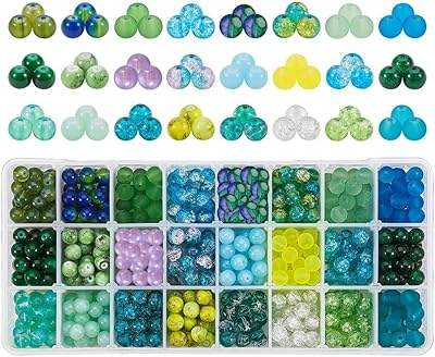 Perles de verre vertes bh panda hole 24 couleurs 8 mm pour la saint-patrick
