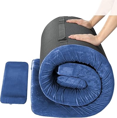 Matelas de camping en mousse à mémoire de forme fb sport avec oreiller