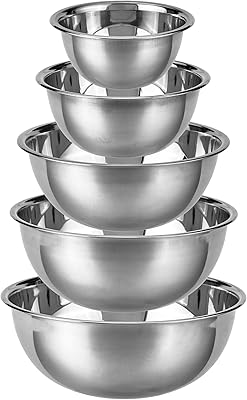 Bols à mélanger pinnacle dish en acier inoxydable - paquet de 5 fournitures