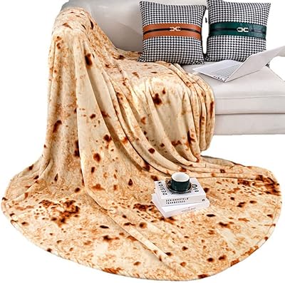 Couverture tortilla burritos, couvertures alimentaires réalistes et amusantes, couverture ronde en flanelle douce