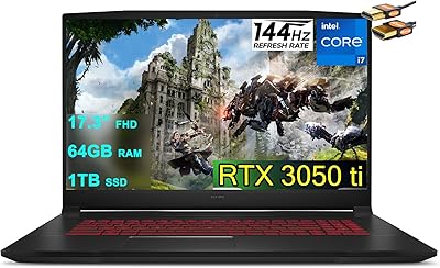 Ordinateur portable de jeu msi katana gf76 17 17,3" fhd ips 144 hz