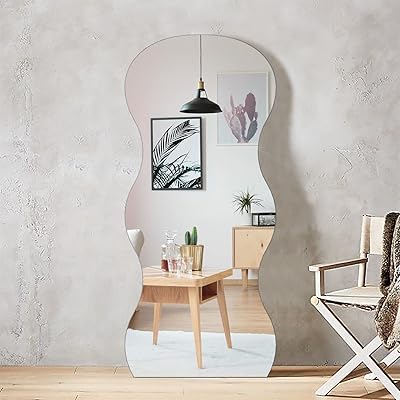Miroir de maquillage royal polar, miroir asymétrique irrégulier sans bords sur toute la longueur