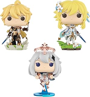 Funko pop! genshin impact jeu de 3 ether lumen et pimon