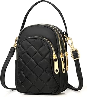Un sac bandoulière rembourré pour femme noir pour transporter un téléphone portable un iphone