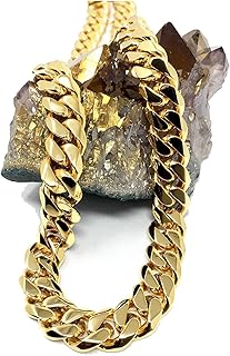 Collier chaîne à maillons cubains en or 11 mm hollywood jewelry pour hommes