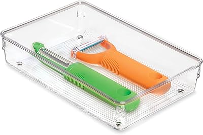 Organisateur de tiroir interdesign linus, plastique, bleu columbia, 15 x 23 x 5