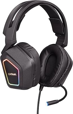 Casque de jeu trust gxt 450 blaze, casque avec son surround 7.1, éclairage rvb, microphone flexible, contrôle du volume, câble tressé de 2 mètres, casque usb supra-auriculaire pour pc et ordinateur portable - noir. Diaytar : Des offres irrésistibles chaque jour
