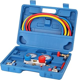 Kit de manomètre à double collecteur pour réfrigérateur avec 3 tuyaux de charge