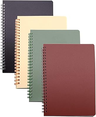 Cahier à spirale 4 pièces, 4 matières, papier ligné collège, format a5 8,3