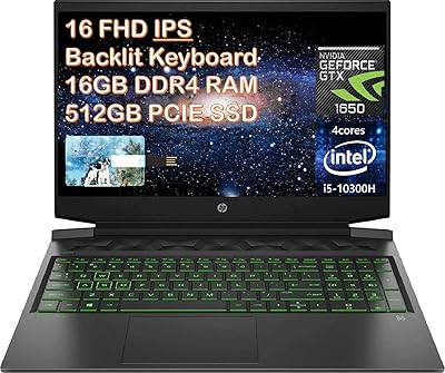 Ordinateur portable de jeu hp pavilion 2020 avec écran fhd de 15,6 pouces