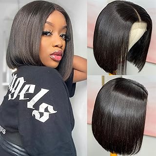 Perruques bob cheveux humains 4x4 fermeture à lacets perruques courtes droites pour femmes