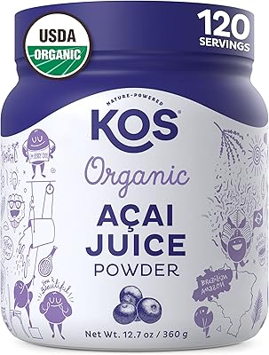 Poudre d'açaï biologique kos - superaliment non sucré - poudre antioxydante naturelle
