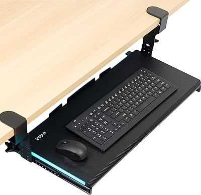 Vivo grand plateau de clavier réglable en hauteur sous le bureau avec lumières