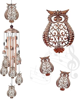 Carillons éoliens hibou portables pour la décoration intérieure et extérieure avec 4 tubes en aluminium, 6 cloches et 7 hiboux pour la maison, cadeaux, porche, festivals, décoration de jardin – Photo produit Dakar Sénégal – Livraison rapide Carillons éoliens hibou portables pour la décoration intérieure et extérieure avec 4 tubes en aluminium, 6 cloches et 7 hiboux pour la maison, cadeaux, porche, festivals, décoration de jardin. Diaytar : L'intelligence commerciale au service du client