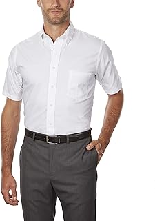 Chemise habillée en popeline unie à manches courtes pour hommes van heusen