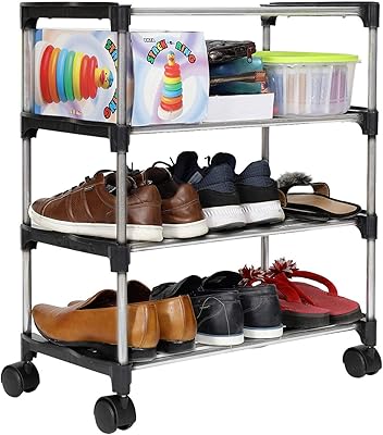 Étagère à chaussures haber premium à 3 niveaux/étagère de rangement polyvalente avec 4