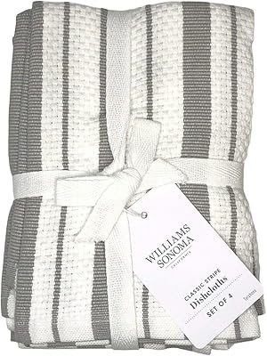 Assiettes à rayures classiques williams sonoma - assiettes, gris chiné (lot de 4)