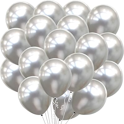 Kit de ballons en latex chromé argenté - paquet de 30 ballons métalliques argentés pour la décoration d'arche | ballons argentés pour la décoration de remise des diplômes | ballons en latex pour anniversaire, mariage, maison et bureau. Diaytar : Où vos envies rencontrent votre budget