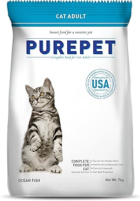 Nourriture sèche pour chats purepet ocean fish pour adultes, 7 kg