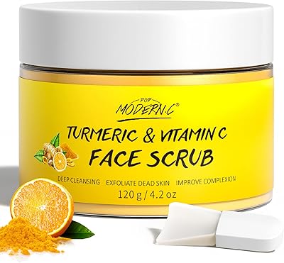 Crème exfoliante pour le visage à la vitamine c et au curcuma biologique