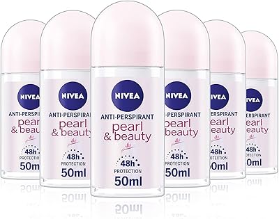 Déodorant roll-on nivea pearl & beauty (50 ml, paquet de 6)
