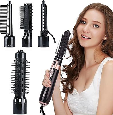 Brosse sèche-cheveux à air chaud rapide 4 en 1, brosse électrique ionique négative