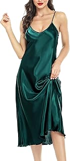 Lovasi chemise de nuit en satin pour femme royaume-uni longue chemise en soie