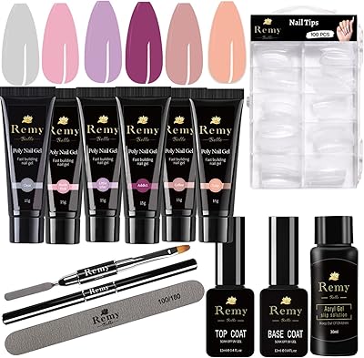 Ensemble de vernis à ongles acryliques poly gel remy belle 6 couleurs