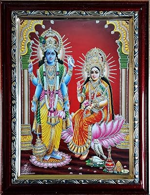 Cadre photo du seigneur religieux vishnu dieu lakshmi du créateur de l'univers |