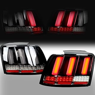 Feu arrière akmex compatible avec ford mustang 1999-2004 avec tube transparent, paire