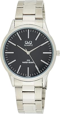 Montre décontractée q&q pour hommes analogique en acier inoxydable - c212j202y